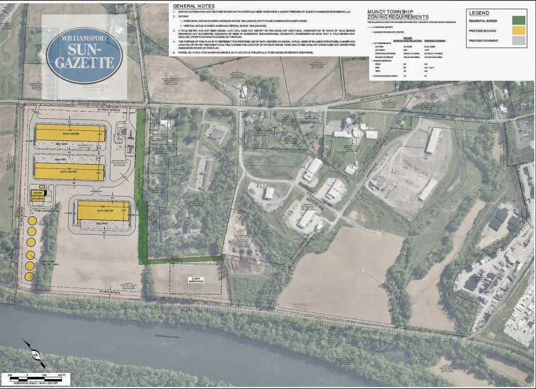 Legal notice claims deemed approval for Muncy Township data center